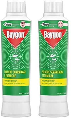 Baygon Insetticida Polvere Scarafaggi e Formiche, 250g, Effetto Rapido e Lunga Durata (Confezione da 2)