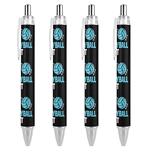 Stylo volley-ball rétractable lot de 4 stylos encre bleue