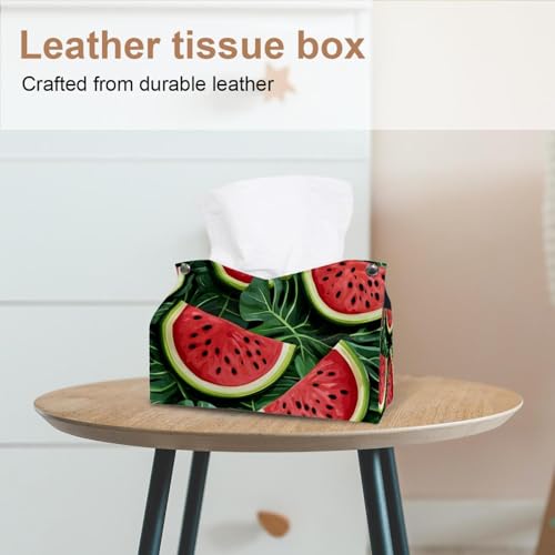 Boîte à mouchoirs pastèque en cuir (lot de 2) pour table et bureau - 3