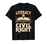 Vintage Retro Literacy Is A Civil Right Funny Teacher T-Shirt