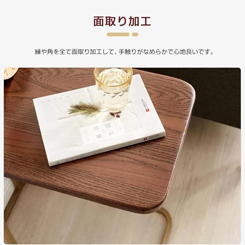 YESWOOD サイドテーブル 北米産FAS級オーク ソファ横 ベッドサイド 無垢材 スリム設計 リビング 寝室 おしゃれ 組立不要 ナチュラル 50*30*58cm [5]