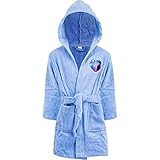 mit Kapuze NEU Die Eiskönigin 2 Mädchen Bademantel mit Kapuze Baumwolle (Hellblau, 5-6 Jahre)