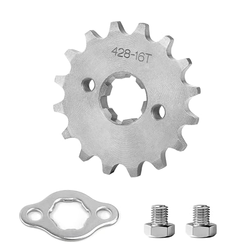 Tunejoy Moto Piñon Delantero 428 de 16 Dientes 20mm Motor Piñón para 50cc 70cc 90cc 110cc 125cc Motocicleta Dirt Pit Bike Mini Bike ATV Quad Ciclomotor