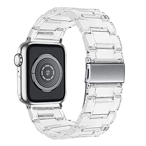 Ocebeec Resin Bands Compatible With Apple Watch 38Mm 40Mm 41Mm 42Mm 44Mm 45Mm, Light Resin Strap Bracelet Replacement For Iwatch Se Series 7/6/5/4/3/2/1 Women Men (Translucent, 38Mm 40Mm 41Mm) #TOP1