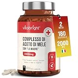 Aceto di Mele con la Madre VitaBright | 2000 mg Per Dose | 180 Capsule (2 Mesi) | Apple Cider Vinegar Con Spezie Biologiche e 5 Ceppi di Fermenti Lattici | Integratore Alimentare Vegano