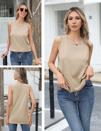 Image of Zeagoo Womens Sleeveless Sweater Vest Crewneck Knit Loose Sweater Tank Tops Lightweight Shirts Blouses 2026