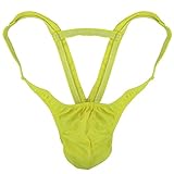 メンズ皮ひも、ブリーフ 倒立のひものパンティーが付いているメンズ水着G弦のひもの下着膨らみの袋 男性のための (Color : Yellow, Size : X-Large)