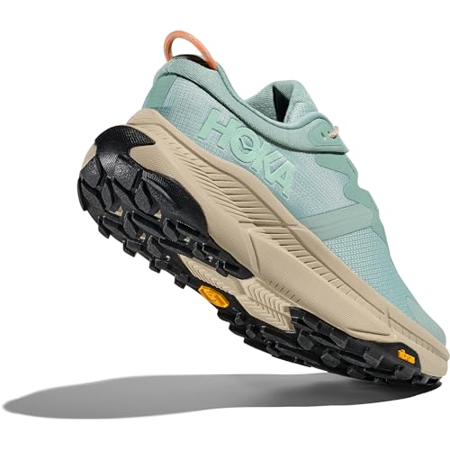 Hoka Women's Transport Sneaker, Jade/Oyster Mushroom, 5