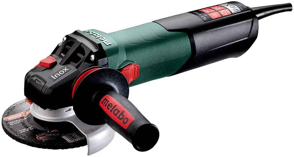 Metabo 600517420 WEV 17-125 Quick Inox 14.5 Amp 2,000 - 7,600 RPM Variable Speed 4.5 in. / 5 in. Corded Angle Grinder with Lock-on
