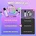 Upgraded Mini Karaoke Machine with 4 Wireless Microphones for Kids Girls Boys - Karaoke Party Speaker Christmas Birthday Gifts for 4 5 6 7 8 9 10 11+ Year Old - Kids' Instrument Accessories - Purple