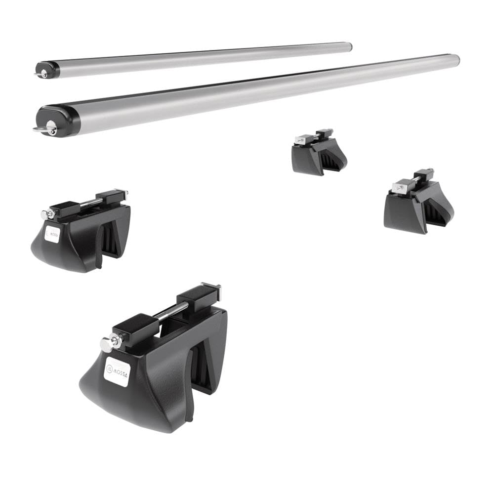 Mossa Barras de Techo ALU aptas para Dacia Dokker 2012-2021 Plata AA | Furgoneta - railing integrado