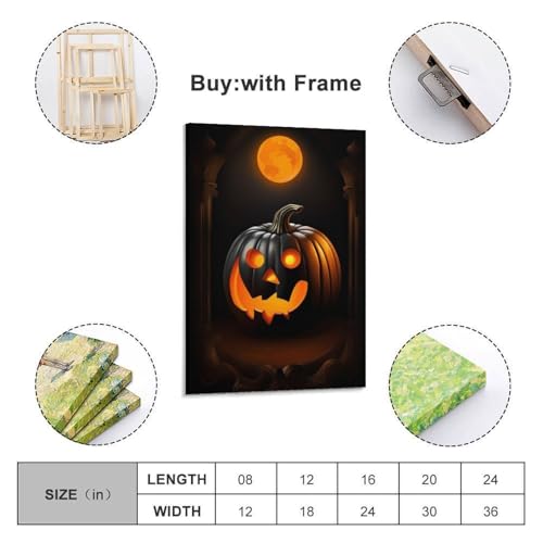 Poster Halloween citrouille phosphorescente 40x60 cm art mural - 2