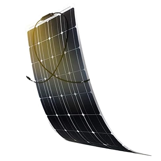 Panneau Solaire Souple, Solaire Souple, Solaire Flexible Module, 12V Haute Efficacité Photovoltaïque Monocristallin pour Hors Réseau RV Maison Cabine Caravane Camping Car Bateaux Toits,50w