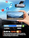 Galphi 4K Dash Cam Front, intégré 5G WiFi, 32GB Carte incluse, Caméra en Dash pour voitures, Mini Dashcam pour les voitures avec enregistrement de boucle, G-Sensor, 24 Surveillance des heures de stationnement, APP, Appui 256GB Max
