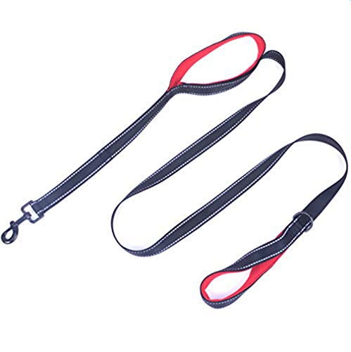 KABB Dog Leash 6ft Long - Traffic Padded Two Handle - Heavy Duty - Double Handles Lead for Control Safety Training - Leashes for Large Dogs or Medium Dogs - Dual Handles Leads