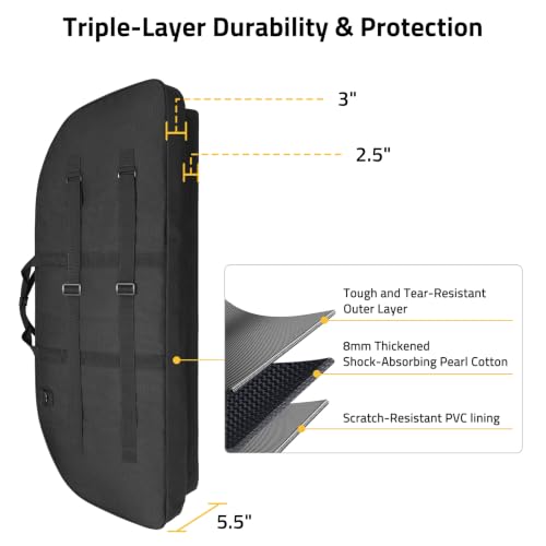 Image of CVLIFE 37 inch 44 inch Compound Bow Case Soft Bow Bag Arrow Archery Case Hunting