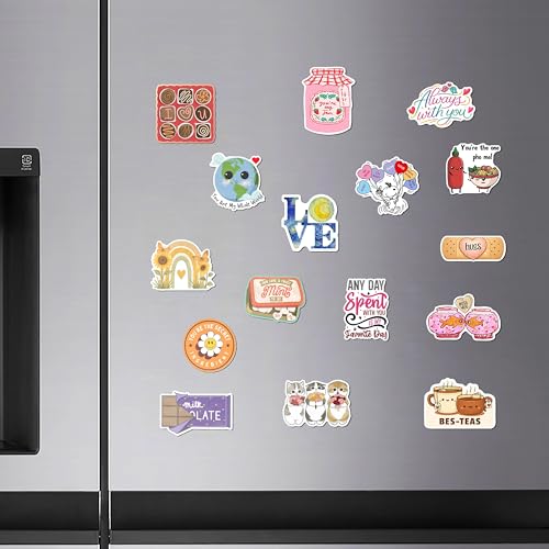 Image of WallDesign Romantic Couple Love Magnets (16 Pieces) - Cute Love Quote Fridge Magnets for Daily Messages - Couple Gift for Anniversary, Newly Married, Wife, Husband, Girlfriend & Boyfriend