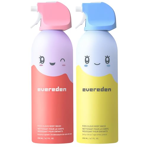 Evereden Kids Body Wash Duo 2-Pack | Dermatologist-Tested No Phenoxyethanol No Harsh Surfactants | EWG Verified | Gentle Toddler Wash for Delicate Skin | Coconut & Citrus Clean Vegan 6.7 fl oz