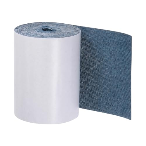 QUARKZMAN Parches de Reparación de Lino Cinta Autoadhesiva de 3 'x 118' Parches de Tela de Sofá de Lino Fino para Tapicería de Muebles Ropa de Sofá Azul Oscuro