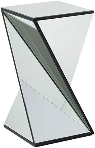 Christopher Knight Home Amiel Geometrical Mirrored Side Table, Clear, 13.75 in x 13.75 in x 25.6 in