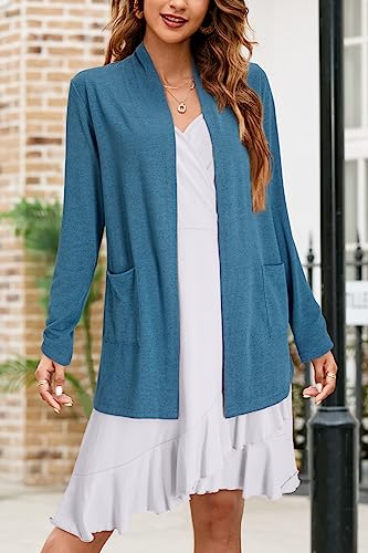 Image of ULTRANICE Cardigan Sweaters Womens Fashion 2025 Spring Lightweight Long Sleeve Casual Tops Clothes Outfits with Pockets