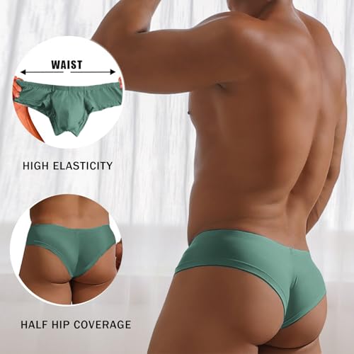 HOOFESAN Men's Underwear Micro Modal Bikini Briefs Low Rise Half Back Coverage Silky Touch Underpants Multipack3