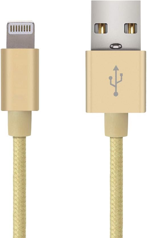 3FT Fast Charging Lightning Cable,Apple MFi Certified USB to Lightning Charger + Sync Cable Compatible with iPhone 11/11 Pro/11 Pro MAX/XS/XS MAX/XR/X/8/8 Plus/7/7 Plus/MacBook (B/Gold)
