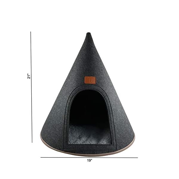 TAU-Homes-My-Secret-Cone-Cave-Premium-Felt-Modern-Cat-Dog-Small-Animal-Pet-House-Tent-Condo Felt Modern Pet House