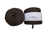 El trapillo pluma GEMbags es un material reciclado y tintado. Las bobinas son muy ligeras, pesan menos de 300 gramos y tienen alrededor de 85 metros. La composición es 100% poliester texturizado. Es ideal para bolsos y accesorios porque coge consistencia y es muy ligero.