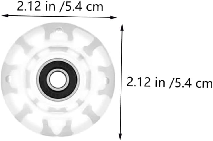 Mikinona Glowing Roller Skate Wheels PU Double-row Skates Replacement with Bearings and Wrench Wear-resistant Light-up Wheels for Indoor Outdoor Skateboard and Quad Skating