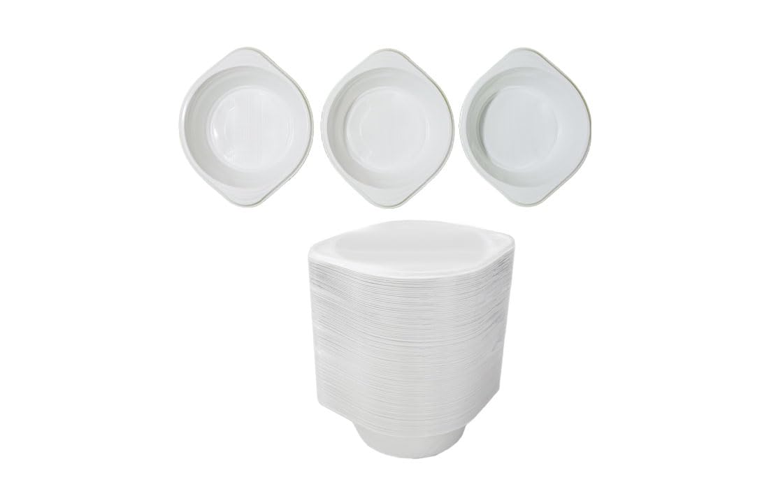 100 Stück Suppenterrinen, Suppenschalen, Suppenteller, Lebensmittelgeeignet, hitzebeständig & stapelbar - 500 ml weiß