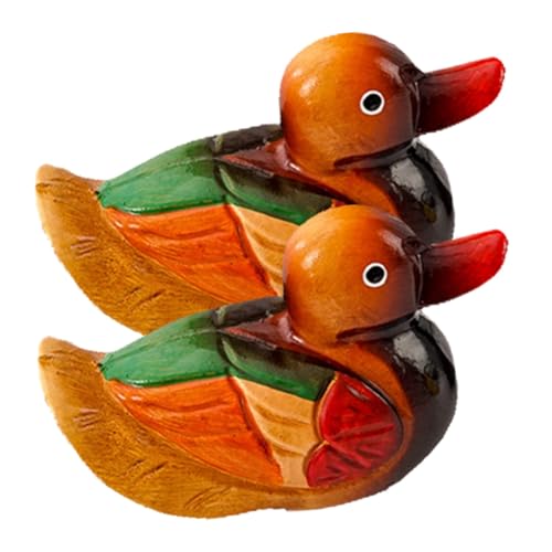 Cabilock Estatua De Patos Mandarines Decoración para Casa Artesanía De Madera Especial para Boda