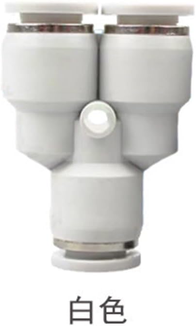 Pneumatic Fittings Gas Pipe Joint Quick Three-way Plastic All Copper PY Tee PY04 06 08 10 12 1Pcs(PY-10(Black))
