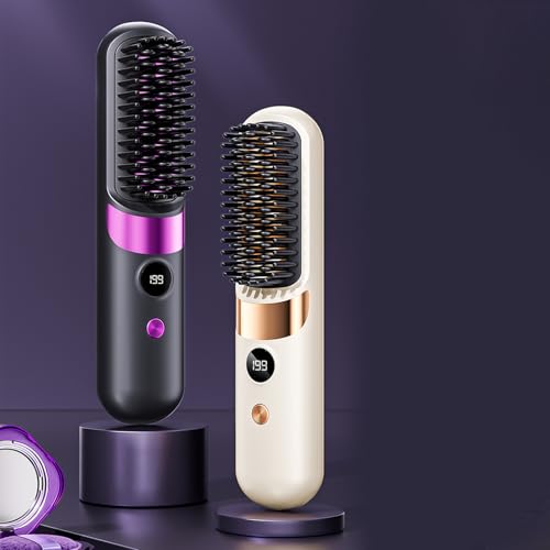 Peine alisador de cabello inalámbrico con calentamiento rápido en 30 segundos portátil para viaje con funda segura para peinar miniatura 6