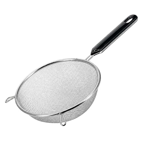 Kitchen Strainer Fine Mesh | Non-Slip Handle Skimmer Scoop | Stainless Fine Mesh Strainer with Handle | Suitable for Fried Food 