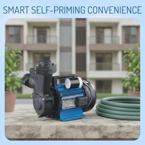 Image of V-Guard Nova NH01, Self-Priming 0.5 HP Monoblock Pump, Powerful Motor, Durable Brass Impeller & Alloy Steel Shaft, Multicolour