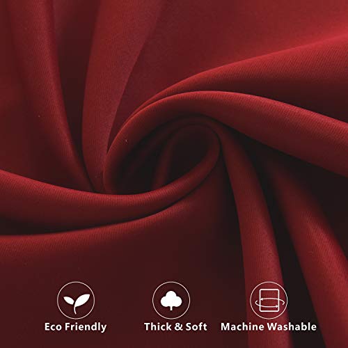 Aquazolax Blackout Door Window Curtains Elegant Privacy - One Piece, W54 X L40-Inch, Red #TOP6