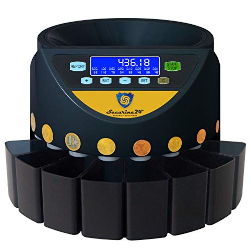 Securina24 Contador de monedas Euro SR1200LCD (negro - BGB- LCD)