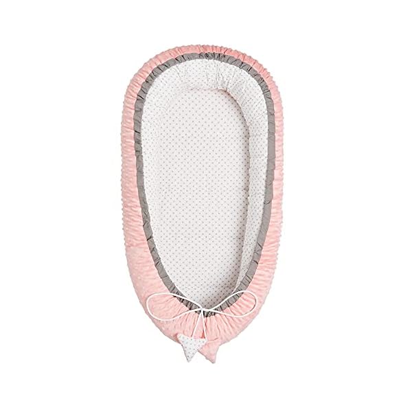 Solvera_Ltd Babynest 2seitig Kokon MINKY+100% Baumwolle Babybett Nestchen für Neugeborene Kuschelnest Weiches und… – Bild 7