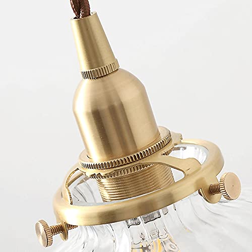 Lampe suspendue globe de chevet simple en laiton véritable - 5
