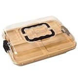 Commodité du couvercle transparent : équipée d'un couvercle transparent et bien ajusté et de poignées robustes, la planche garde les aliments frais et protégés tout en permettant une visibilité facile du contenu, idéal pour servir et transporter des collations ou des repas