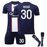 ZZD Fußball Trikot für Paris Saint-Germain Trikot Set 22-23 PSG Heim-/Auswärtstrikot Kurzarmtrikot Shorts Set für Fußballtrikot für Erwachsene und Kinder,30,S
