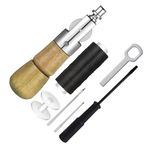 TECKEEN Sewing Awl Kit,Stitching Awl Hand Stitcher Kit Leather Canvas Repair Saddles Coat Seat