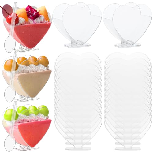 50% OFF Juego de 100 tazas de postre corazón desechables