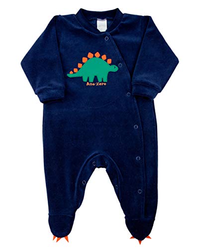 Macacão Bebê Plush Dinossauro - Marinho P