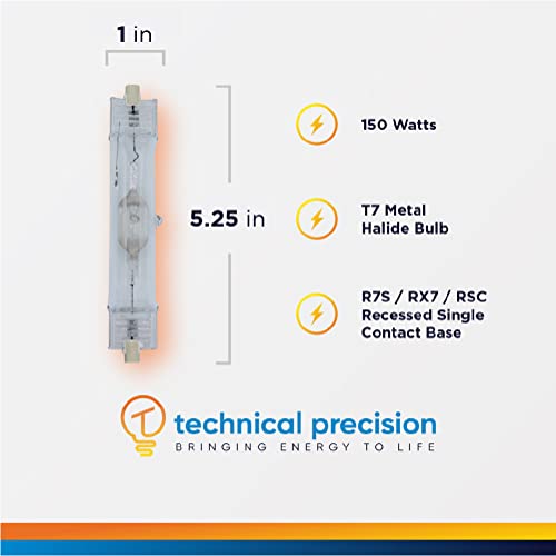Technical Precision 150W Û T7 Clear Projector Lamp Bulb Û Replacement For Htp 1806 Pylehome Light Bulb R7S / Rx7 Recessed Single Contact Base Û 4200K Cool White Û 1 Pack #TOP1