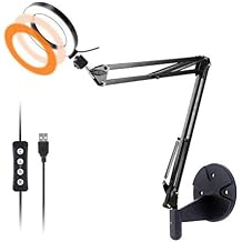 Wall Mount Light, 6 USB Ring Light with Wall Swivel Mount for YouTube Task Craft Architect Drafting Repair Makeup- Acetaken