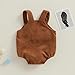 Newborn Baby Boy Girl Fall Clothes Sleeveless Corduroy Romper Overalls Jumpsuits with Pocket Infant Photoshoot Outfits (A Brown, 0-3 Months)