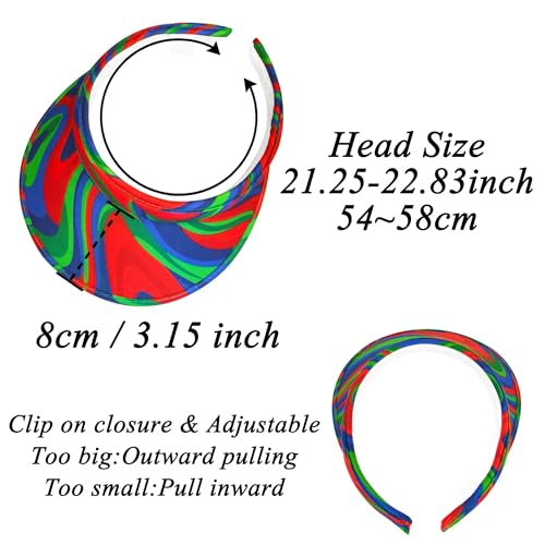 Image of 2 Pack Sun Visor Hats Women Men Clip On Wide Brim Visors Hat Outdoor Sports Golf Beach Travel Tennis Caps