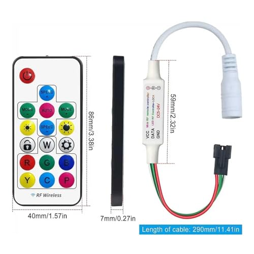 Controlador WS2811 inalámbrico mini con 14 teclas y efectos fantasma dinámicos 4